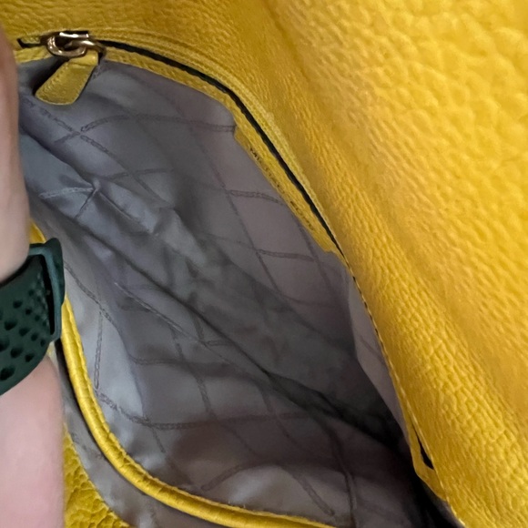 Michael Kors Bright Yellow Pebbled Leather Shoulder Bag - Picture 9 of 15